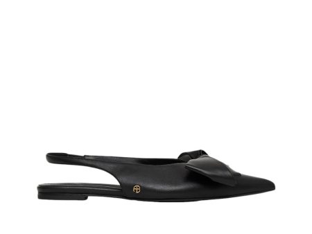 Nina Slingback Flats with Bow - Black Sale