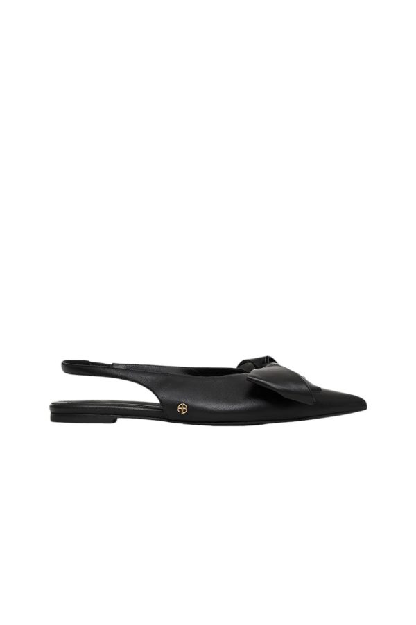 Nina Slingback Flats with Bow - Black Sale