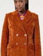 564RITE421 Long Rust Cordoroy Coat on Sale