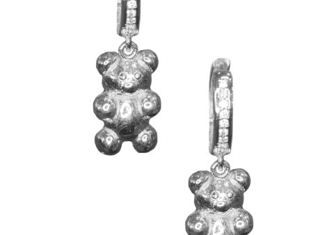 Gummy Bear Hoops Charms - Silver Online now