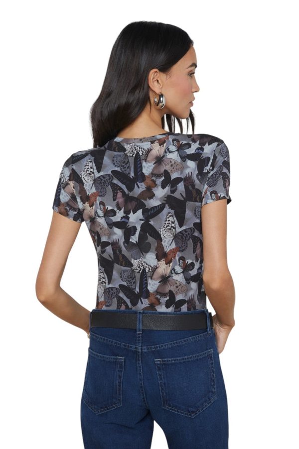 Ressi Fitted Tee - Multi Dark Butterfly Online Hot Sale