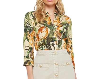 Camille Blouse - Ecru Multi Rococo Jungle on Sale