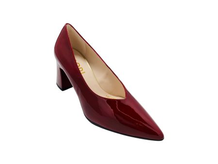 Masana Red Patent Block Heel Pump on Sale