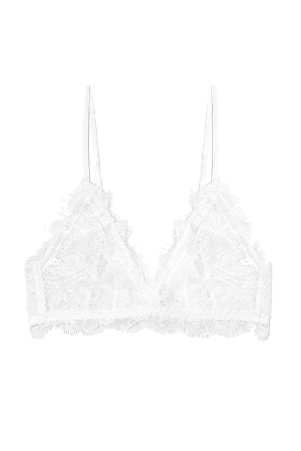 Lace Bra With Trim - Ivory on Sale