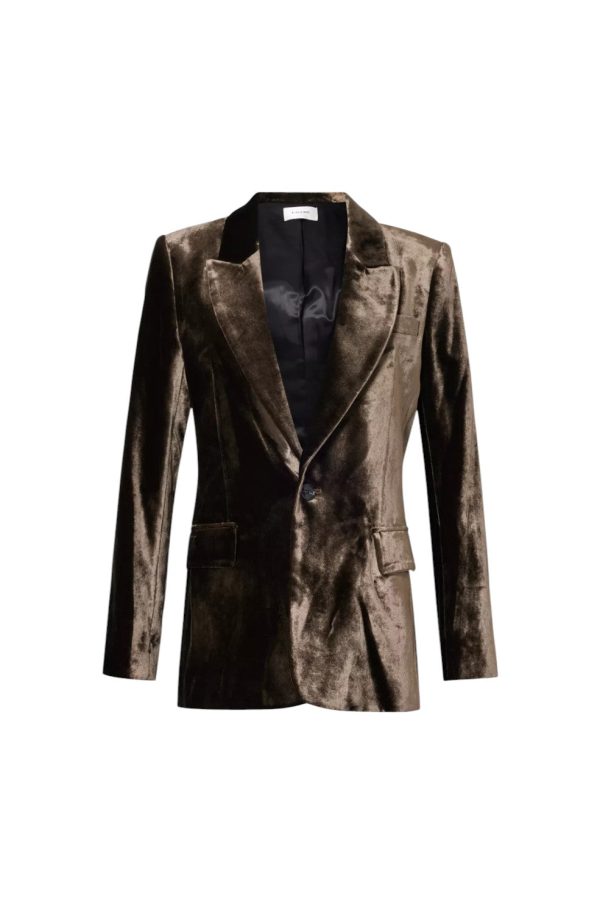 Slim Velvet Blazer - Espresso Discount