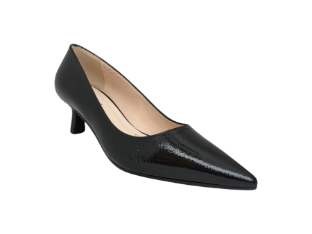 Chemia-1 Black Crinkle Patent Pump on Sale