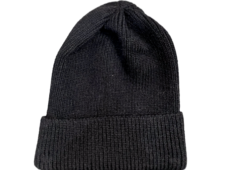 Ribbed Foldover Beanie - Black Online Sale