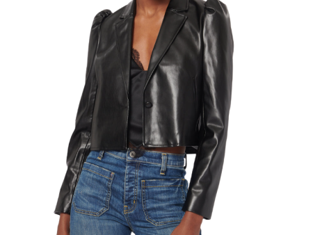 Aliette Vegan Leather Jacket - Black For Cheap