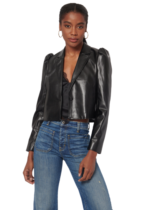 Aliette Vegan Leather Jacket - Black For Cheap