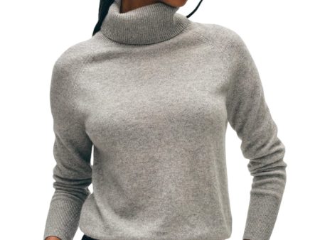 Cashmere Turtleneck - Grey Heather Hot on Sale