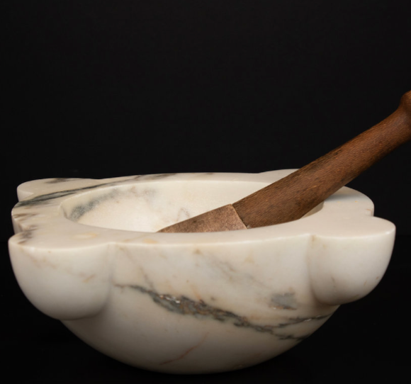 Marble Mortar with Pestle Hot on Sale