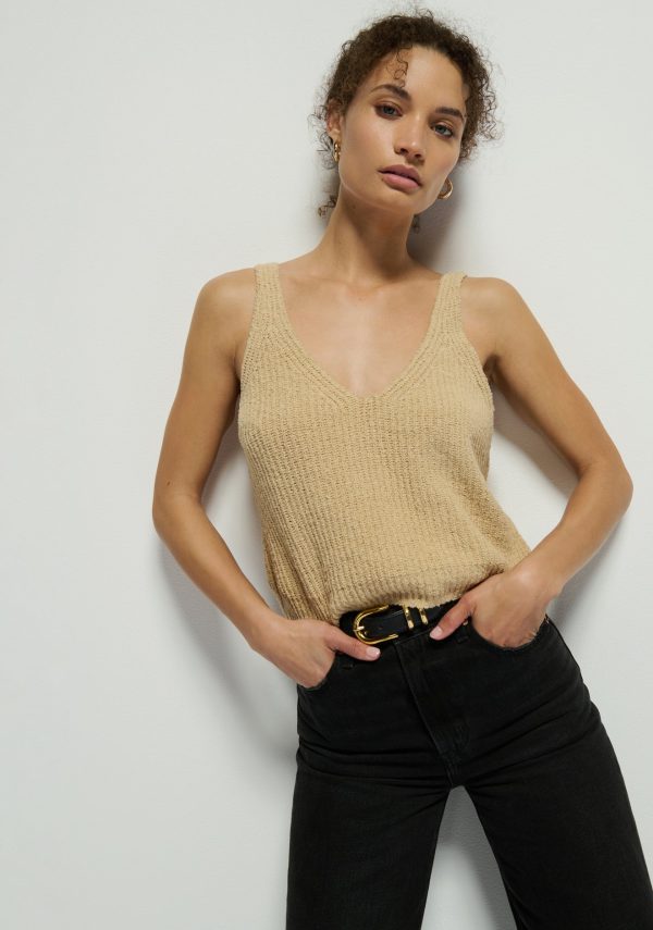 NATION LTD - Cece Sweater Tank in Warm Sand Sale