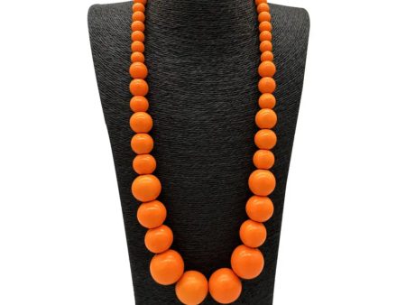 Wood Bead Orange Necklace Fashion