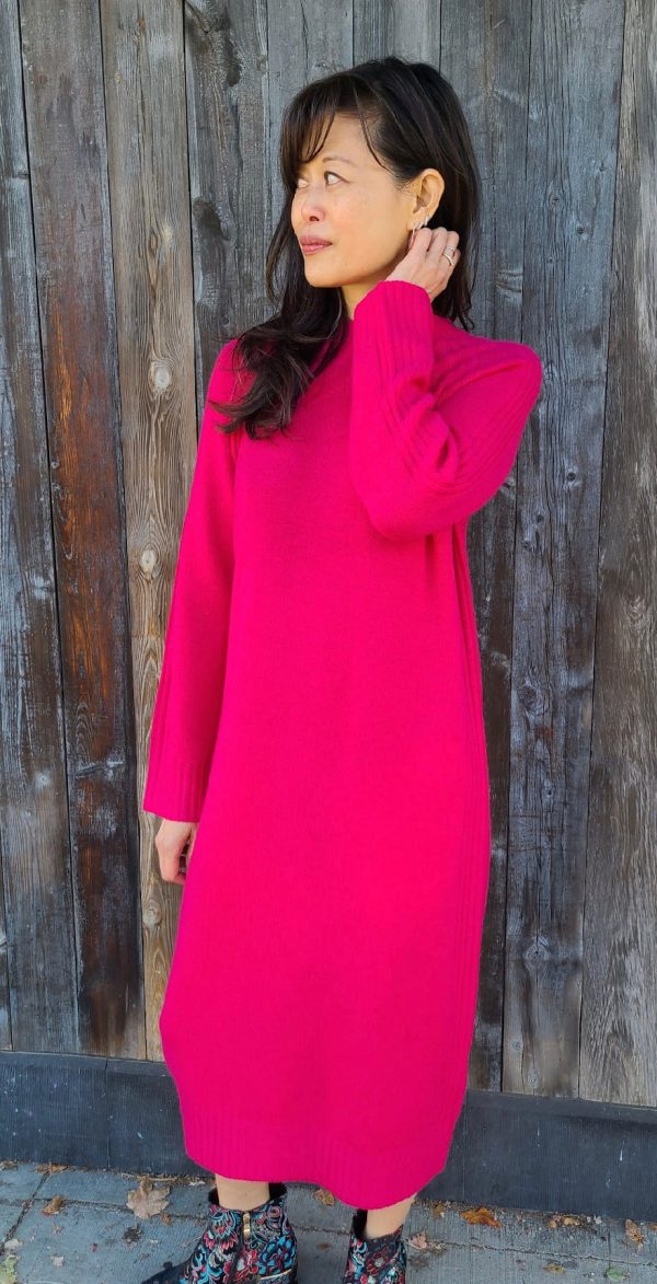 231114239 Magenta Sweater Dress Online Sale