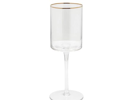 Optic Red Wine Glass with Gold Rim Online