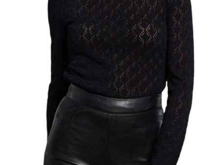 Natasha Pointelle Sweater - Black Online