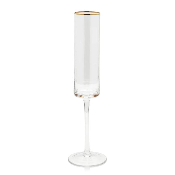 Optic Champagne Flute with Gold Discount