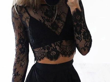 Underpinning Black Lace Crop For Sale