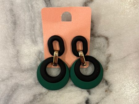 Green Hoops with Little Black Earrings Supply