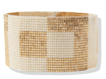 BROOKLYN Gold Color Square Stretch Bracelet Cheap