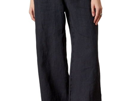 Gwyneth Heavy Linen Pant - Black For Sale