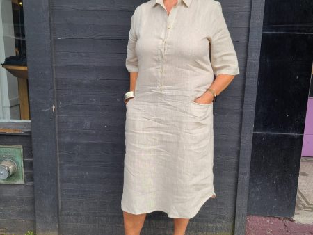 23-99M Natural Linen Dress For Sale