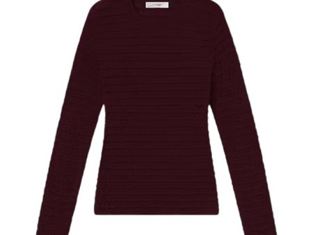 Smocked Crewneck - Wine Online Hot Sale