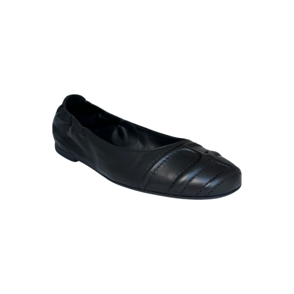 100520 Black Round Toe Flat For Cheap