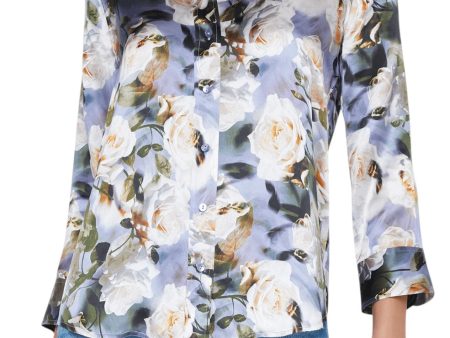 Dani Silk Blouse - Multi Distressed Floral Online now