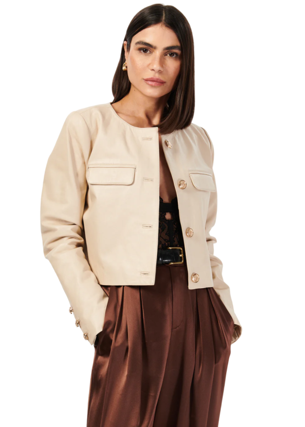 Ludmilla Leather Jacket - Scallop For Cheap