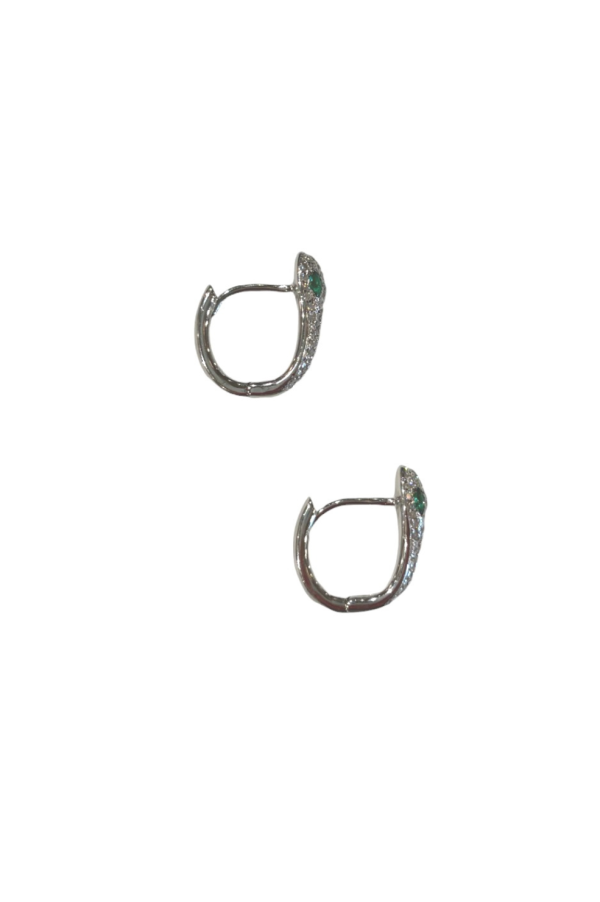 Large Pavé Snake Huggies - Silver Online