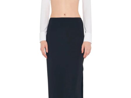 Side Slit Long Skirt - Black Cheap