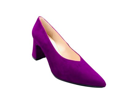 Masana Orchid Suede Block Heel Pump Hot on Sale