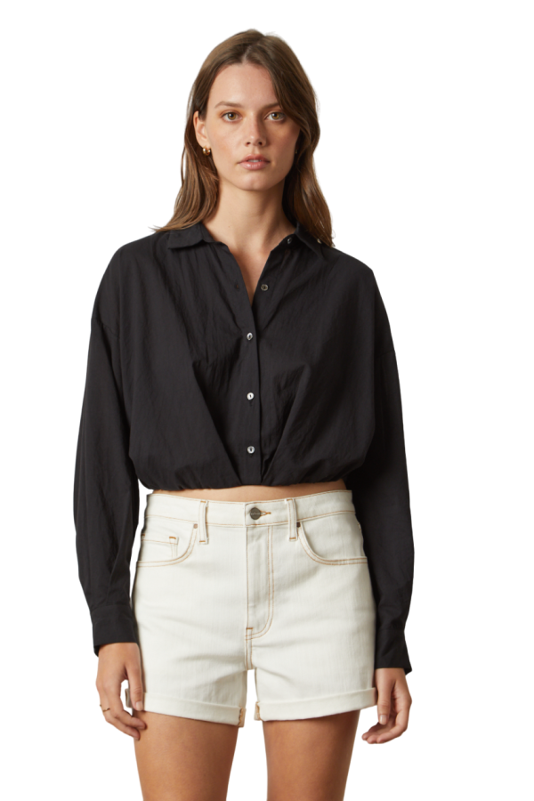 Julia Cotton Shirt - Black Sale