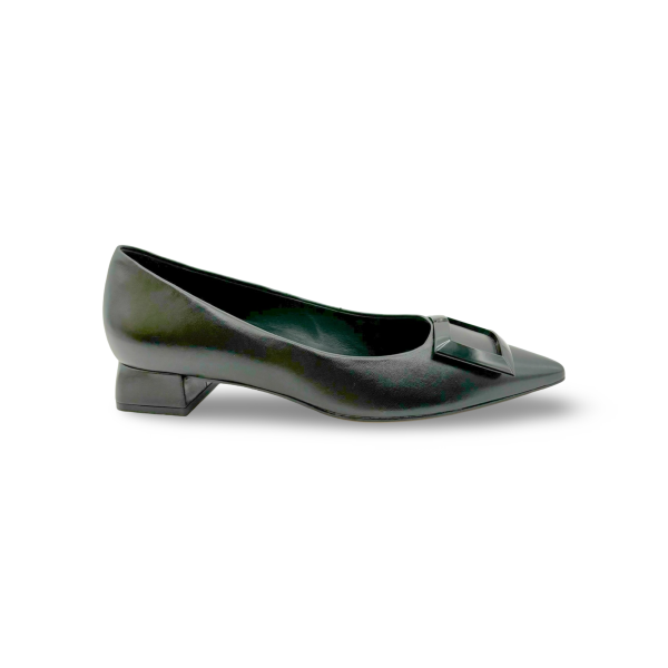 102220 Holly Black Leather Flat Online now