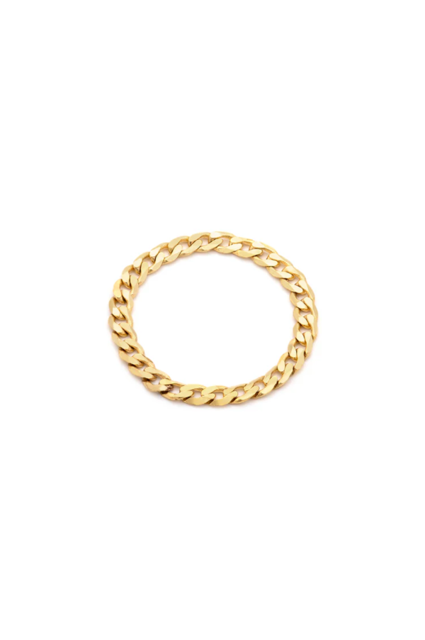 Cubano Chain Ring - Solid 14k Gold For Sale