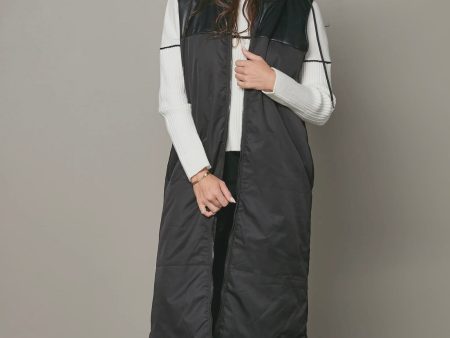 8155 Vonne Black Long Vest For Discount