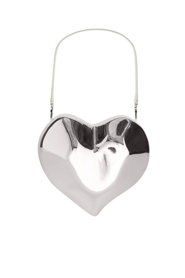 Molded Heart Bag - Silver Cheap