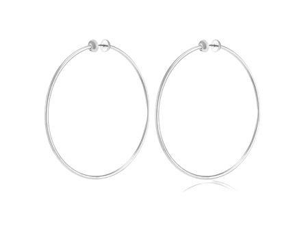 Large Icon Hoops - Silver For Sale