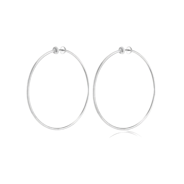 Large Icon Hoops - Silver For Sale