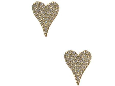 Large Pave Heart Studs Supply