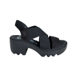 TAJI502 Black Crossover Sandal Hot on Sale