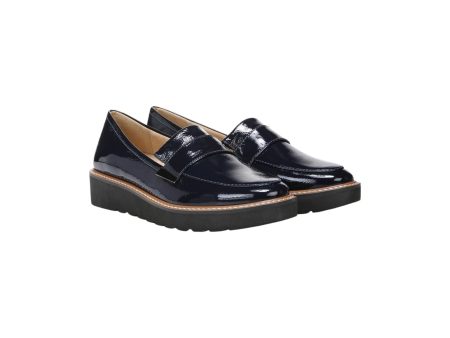 Adiline Navy Crinkle Loafer Cheap