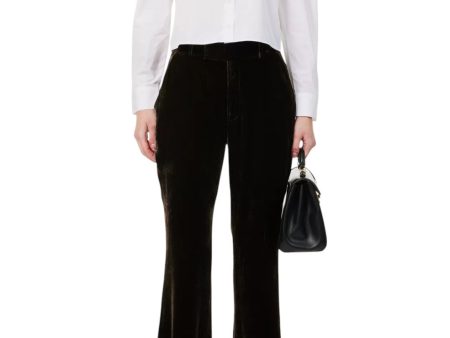 Crop Flare Velvet Trouser - Espresso Online Hot Sale