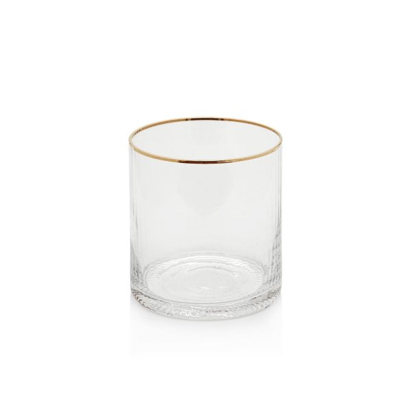 Optic Rocks Glass with Gold Rim Supply