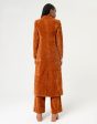 564RITE421 Long Rust Cordoroy Coat on Sale