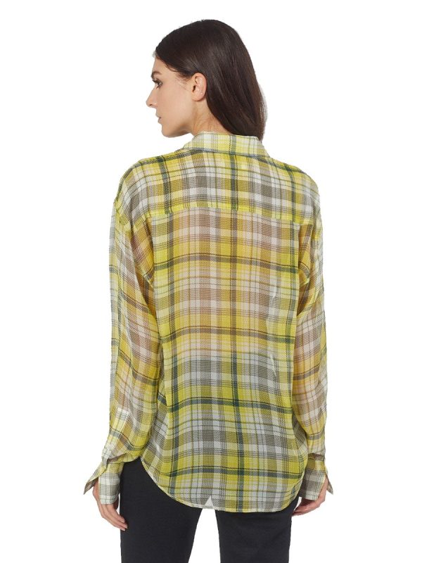 Melanie Silk Shirt - Blazing Yellow Sale