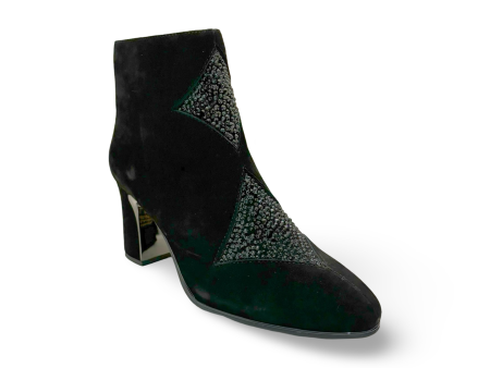 Kazou Black Suede Jewel Boot For Sale