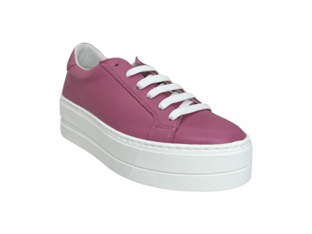 MAYA Pink White Lace Up Trainer For Cheap