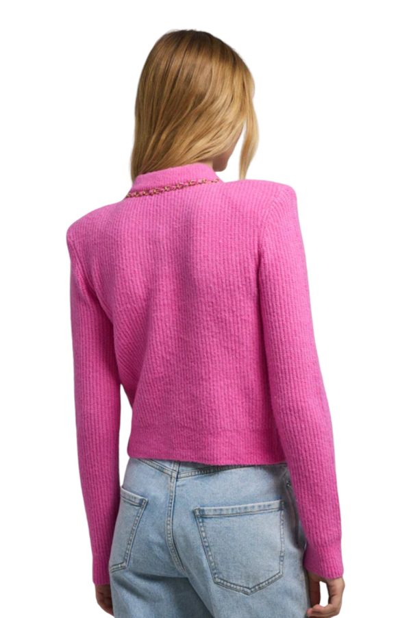 Selma Chain Cardigan - Pink Hot on Sale